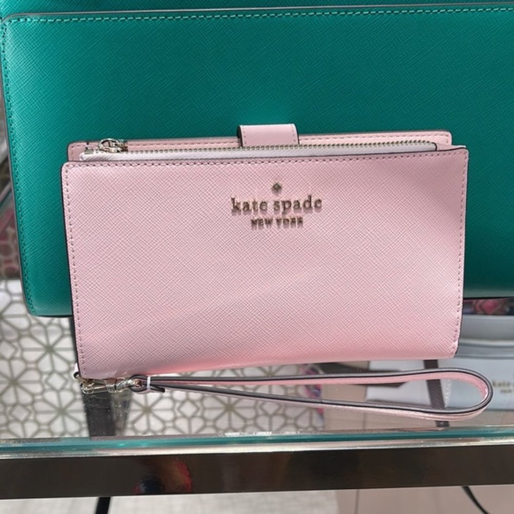 Kate Spade Staci Phone Wallet Wristlet Chalk Pink - Picture 13 of 16